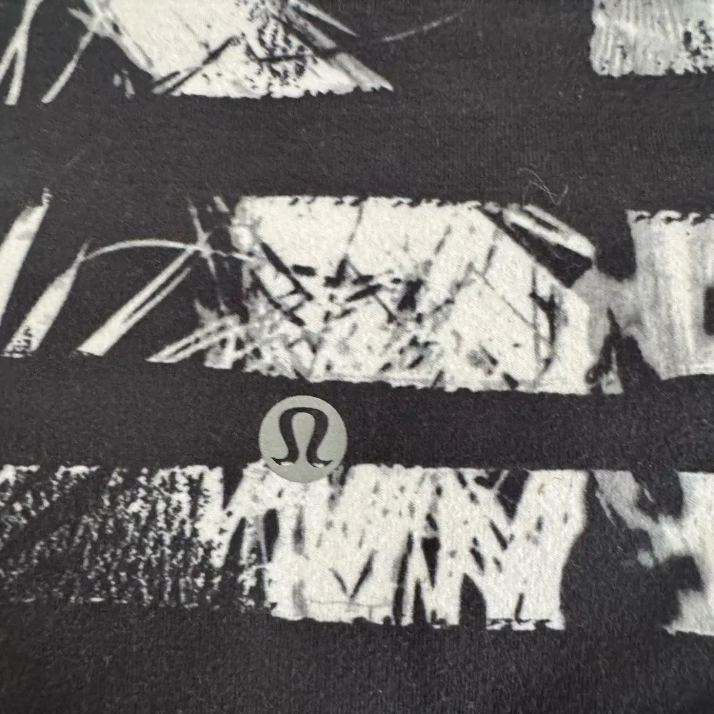 Lululemon Athletica Black and White Tie-Dye Leggings